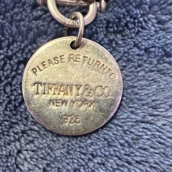 Tiffany & Co. Silver Round Tag Charm Necklace